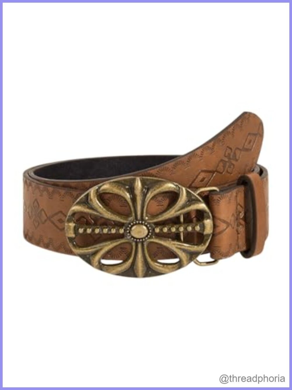 Faux Leather Western Belt Cowgirl Country Metal Buckle Waist Belt